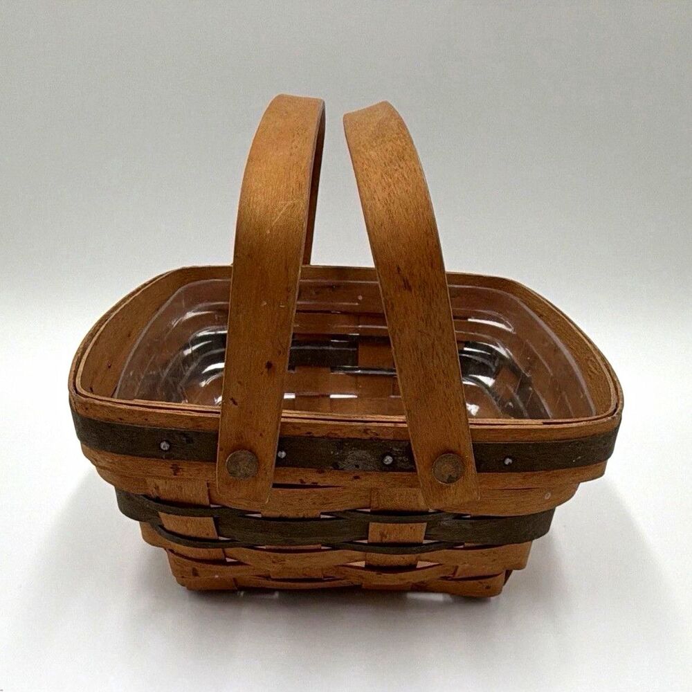 Longaberger 1993 Christmas Collection Bayberry Woven Basket w/ Handle Liner
